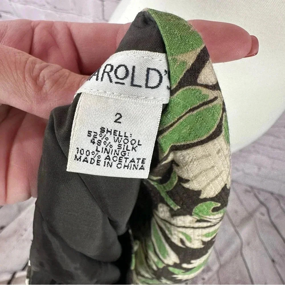 Harold's pencil skirt wool silk blend floral print size 2